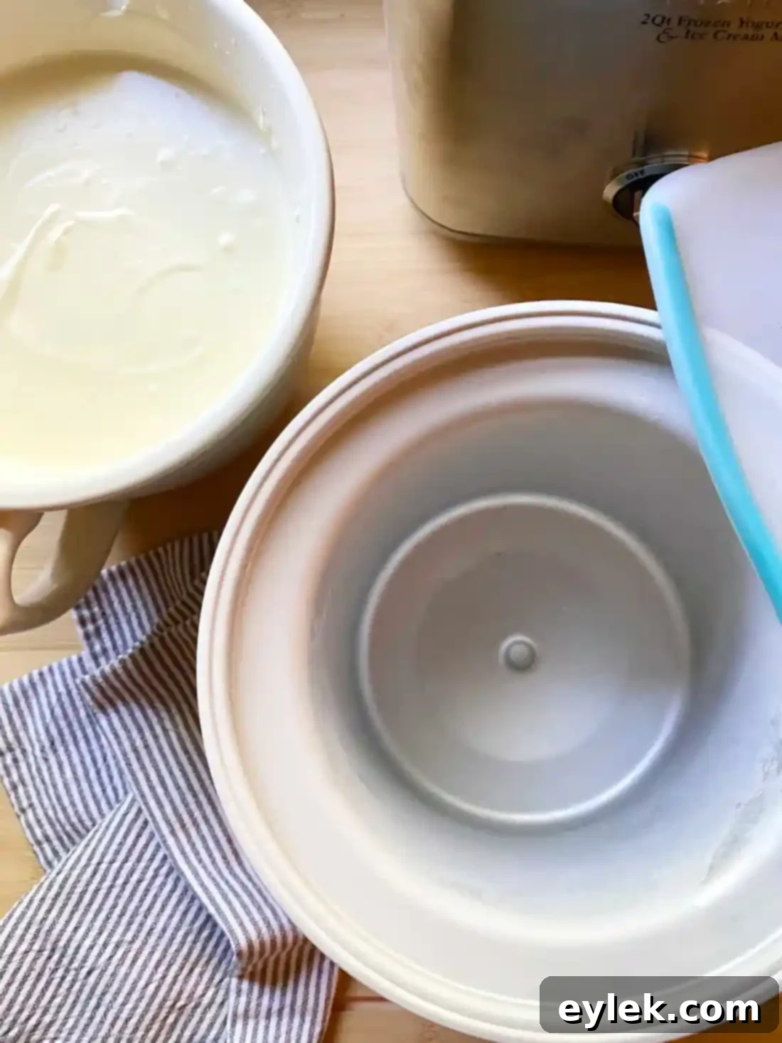 Ice cream base ready for churning