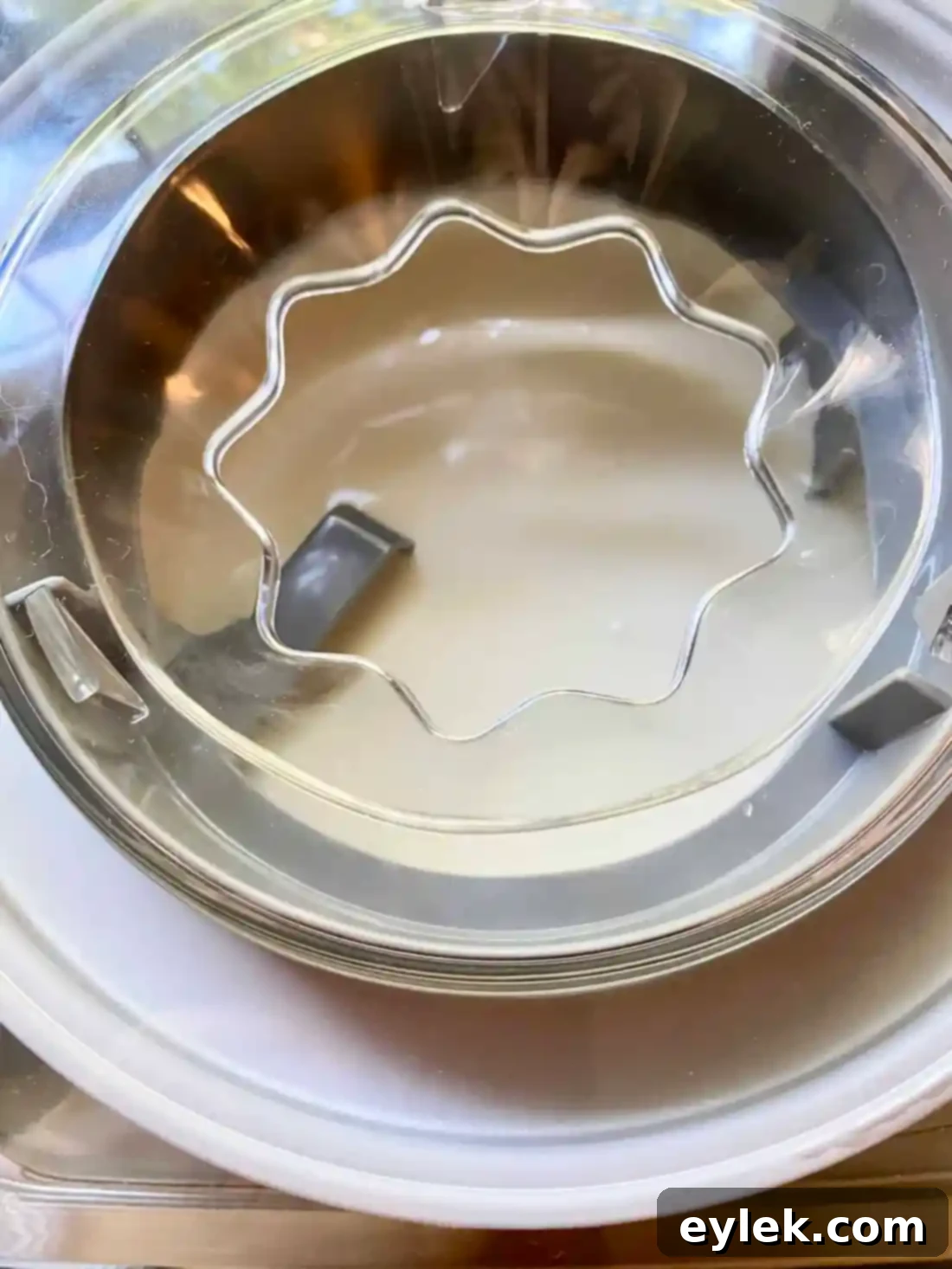 Ice cream churning in an ice cream maker
