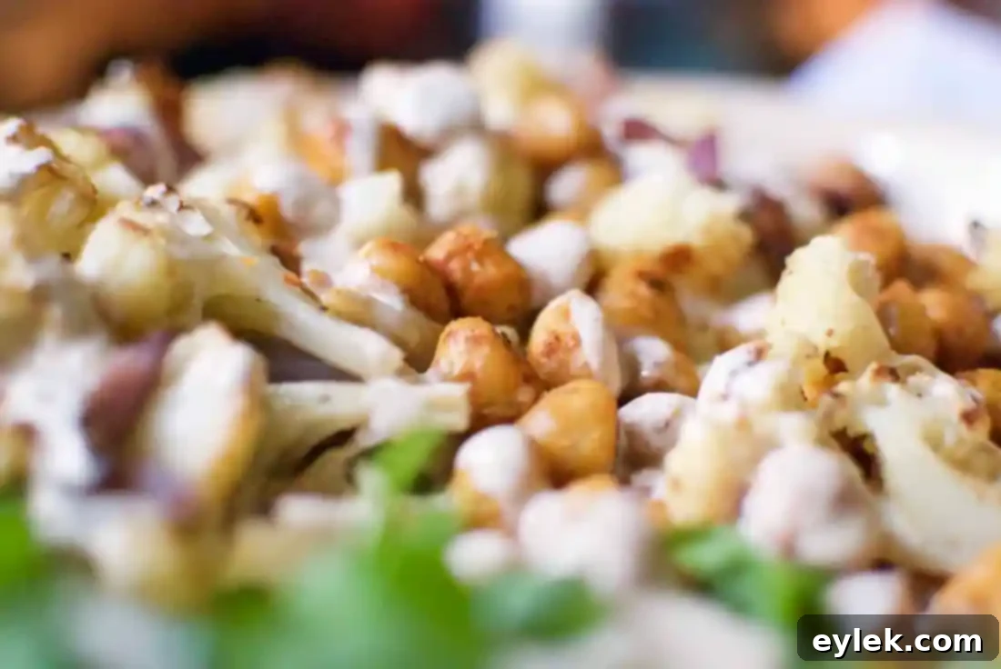 roasted cauliflower salad with tahini dressing