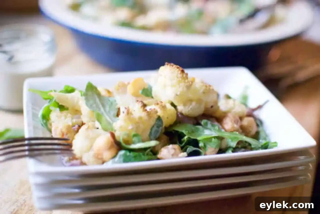 roasted cauliflower salad with tahini dressing
