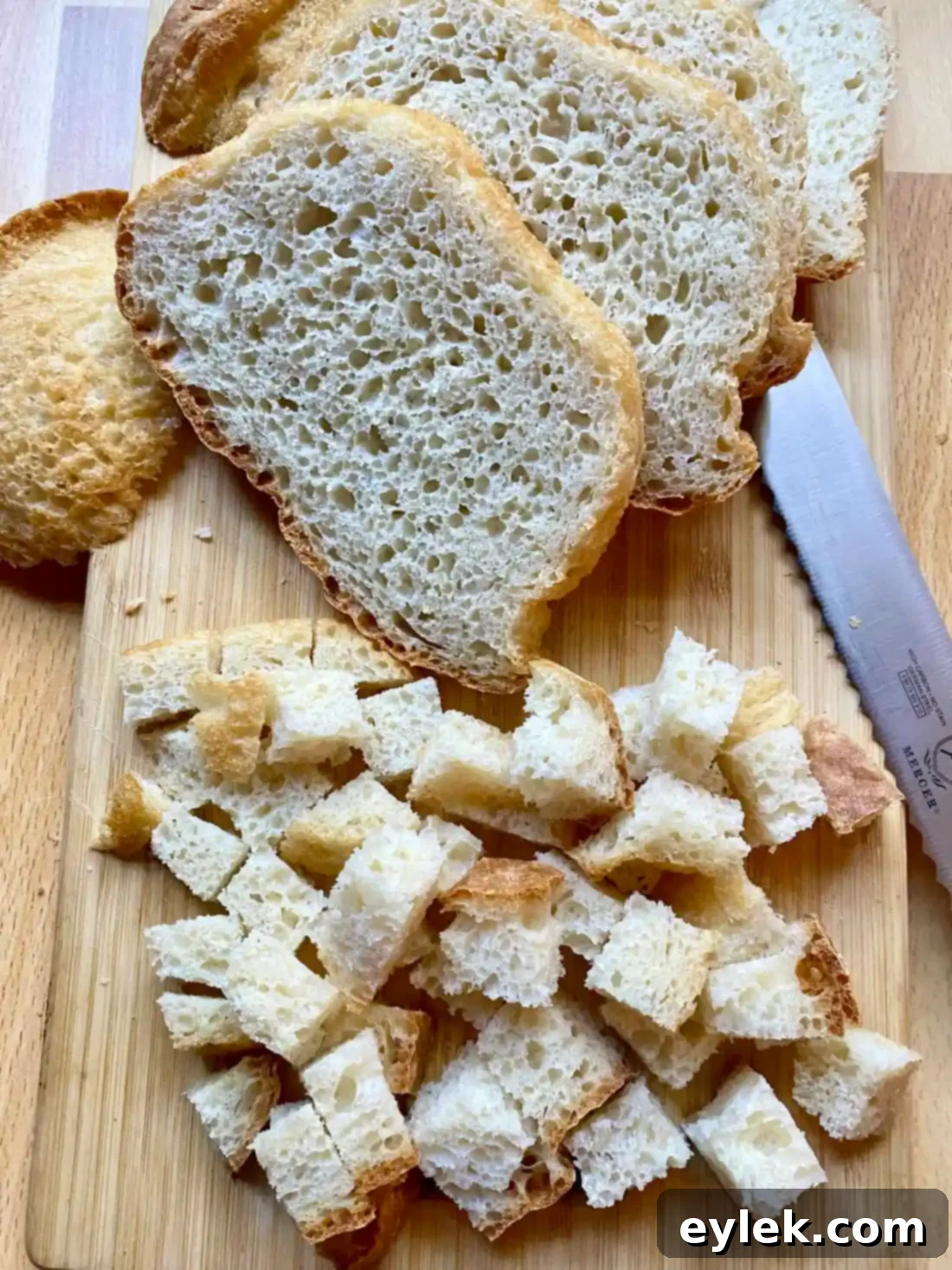 Preparing bread for homemade breadcrumbs