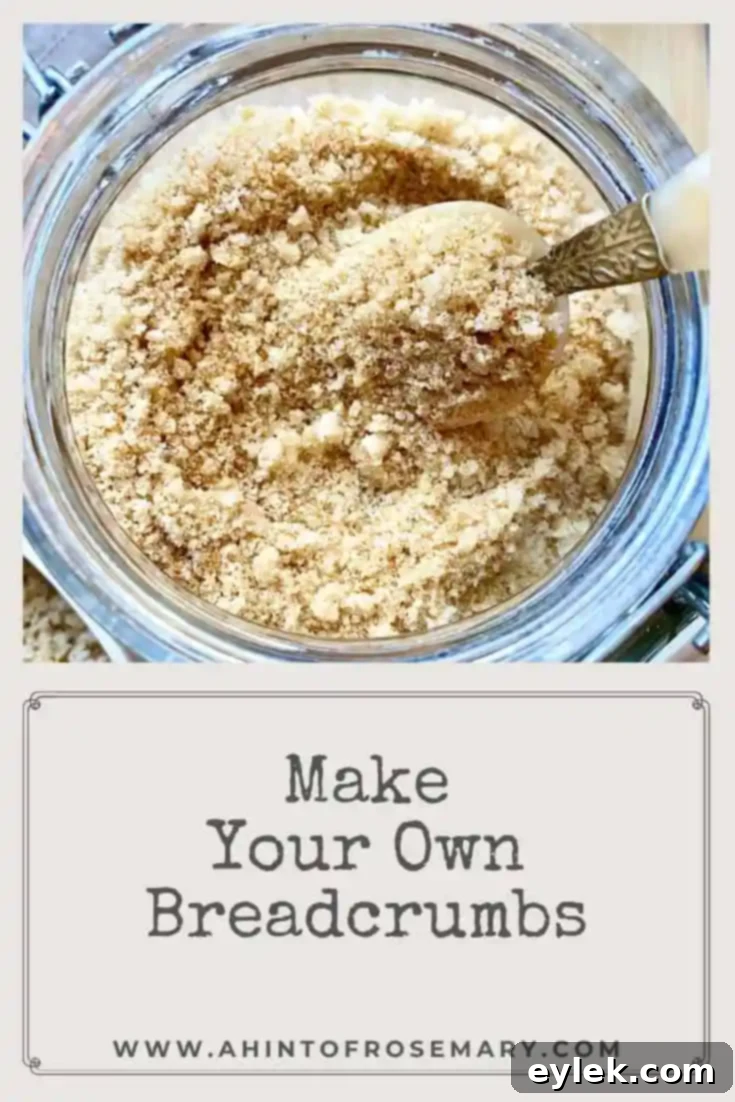 Beautiful bowl of homemade breadcrumbs