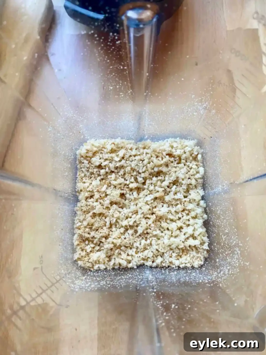 Finely ground breadcrumbs in a food processor
