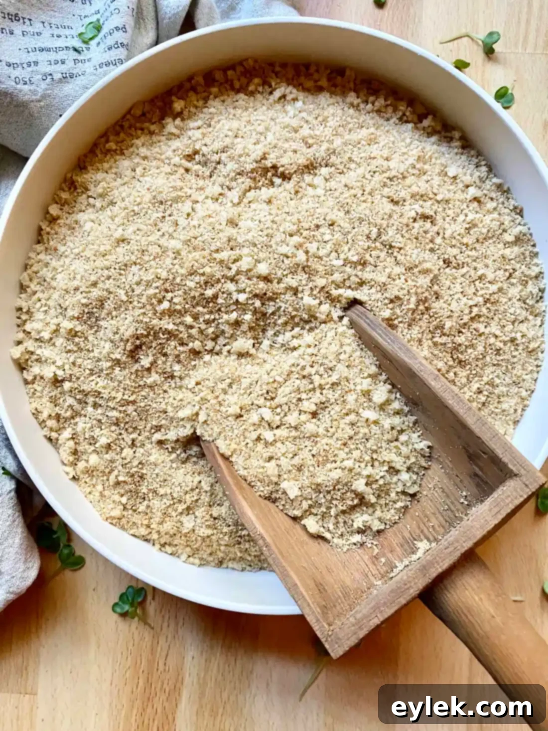 Stored homemade breadcrumbs in a jar