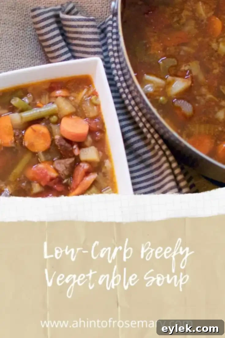 Low-Carb Beefy Vegetable Soup