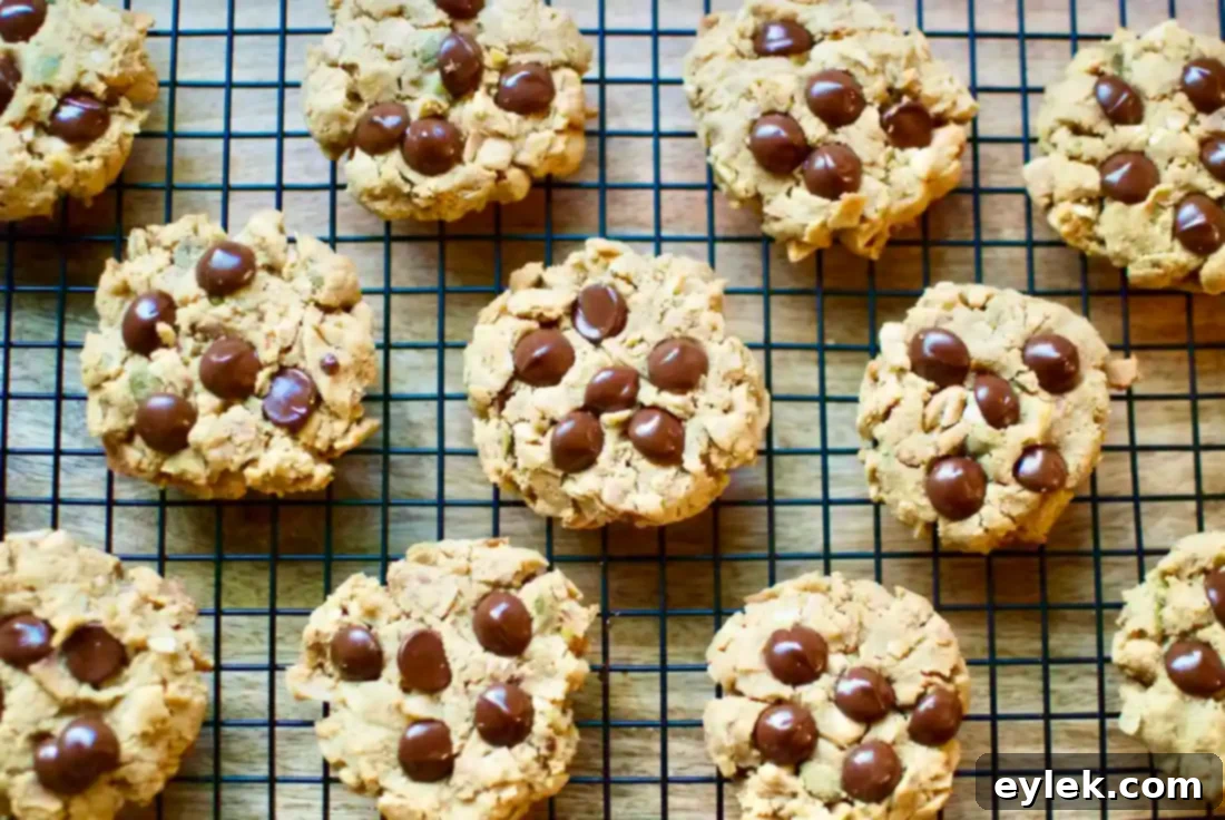 Close-up of freshly baked low-carb cookies