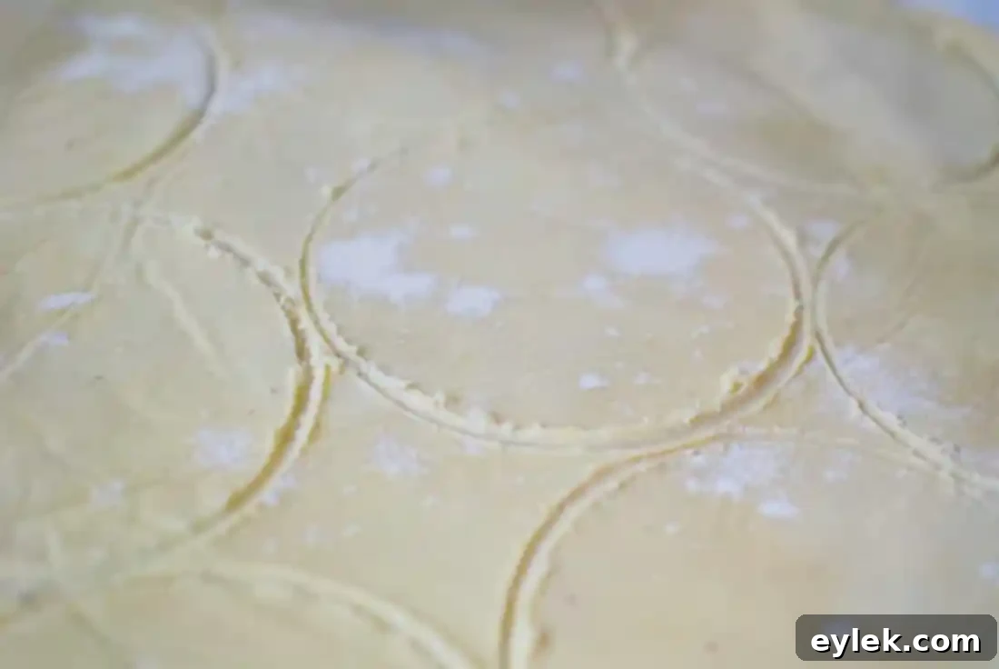 Round cutouts of low-carb empanada dough, ready to be filled.