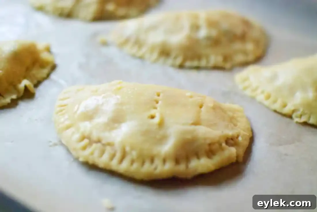 Freshly baked low-carb breakfast empanadas cooling