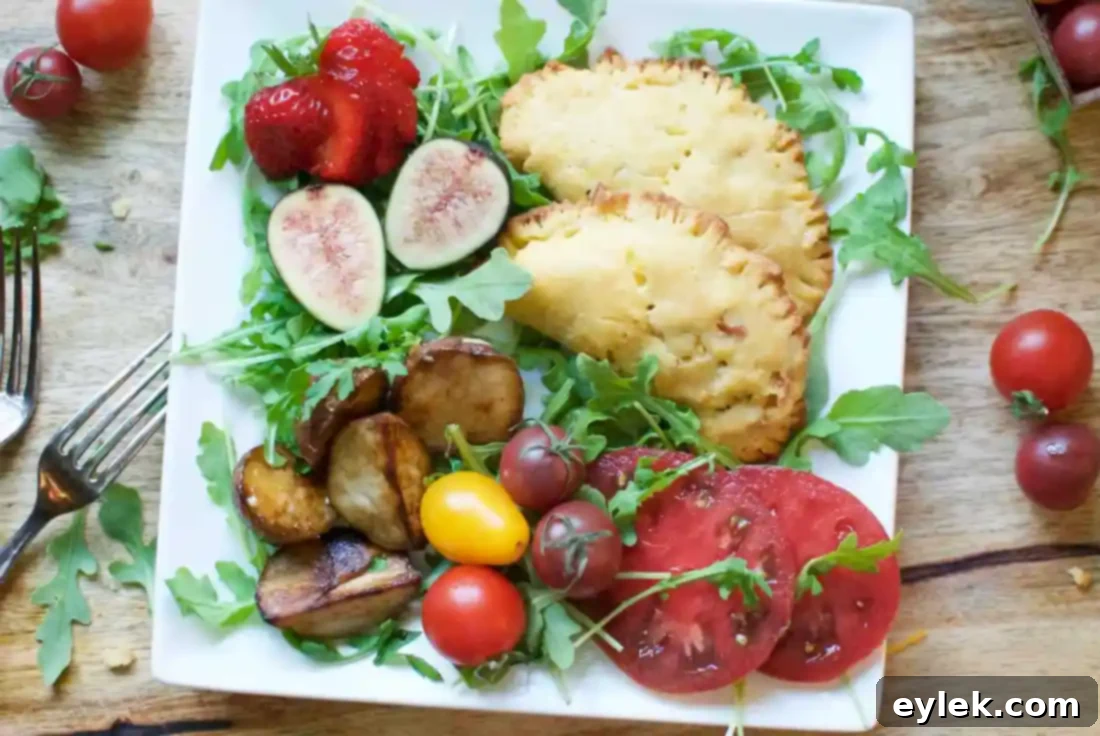 Beautifully arranged low-carb breakfast empanadas