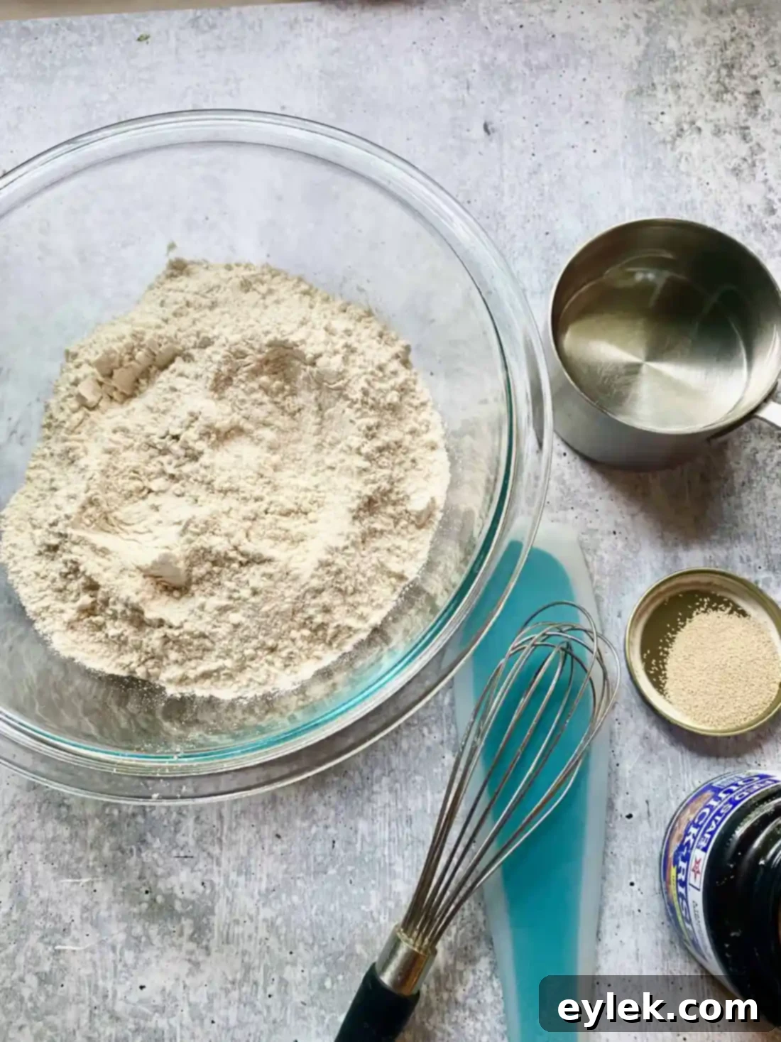 Homemade Steamed Chewy Bagels - Overnight Starter Ingredients
