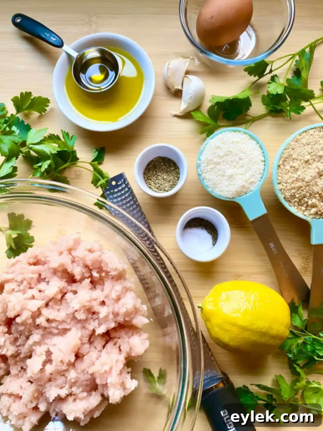 Ingredients for Lemony Chicken Piccata Meatballs