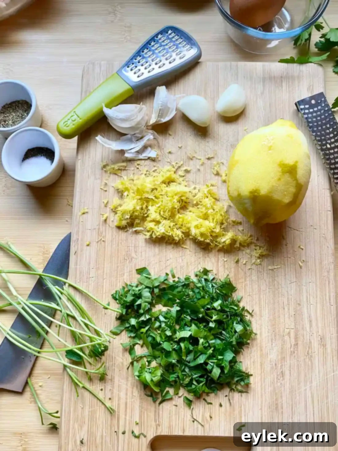 Mixing meatball ingredients