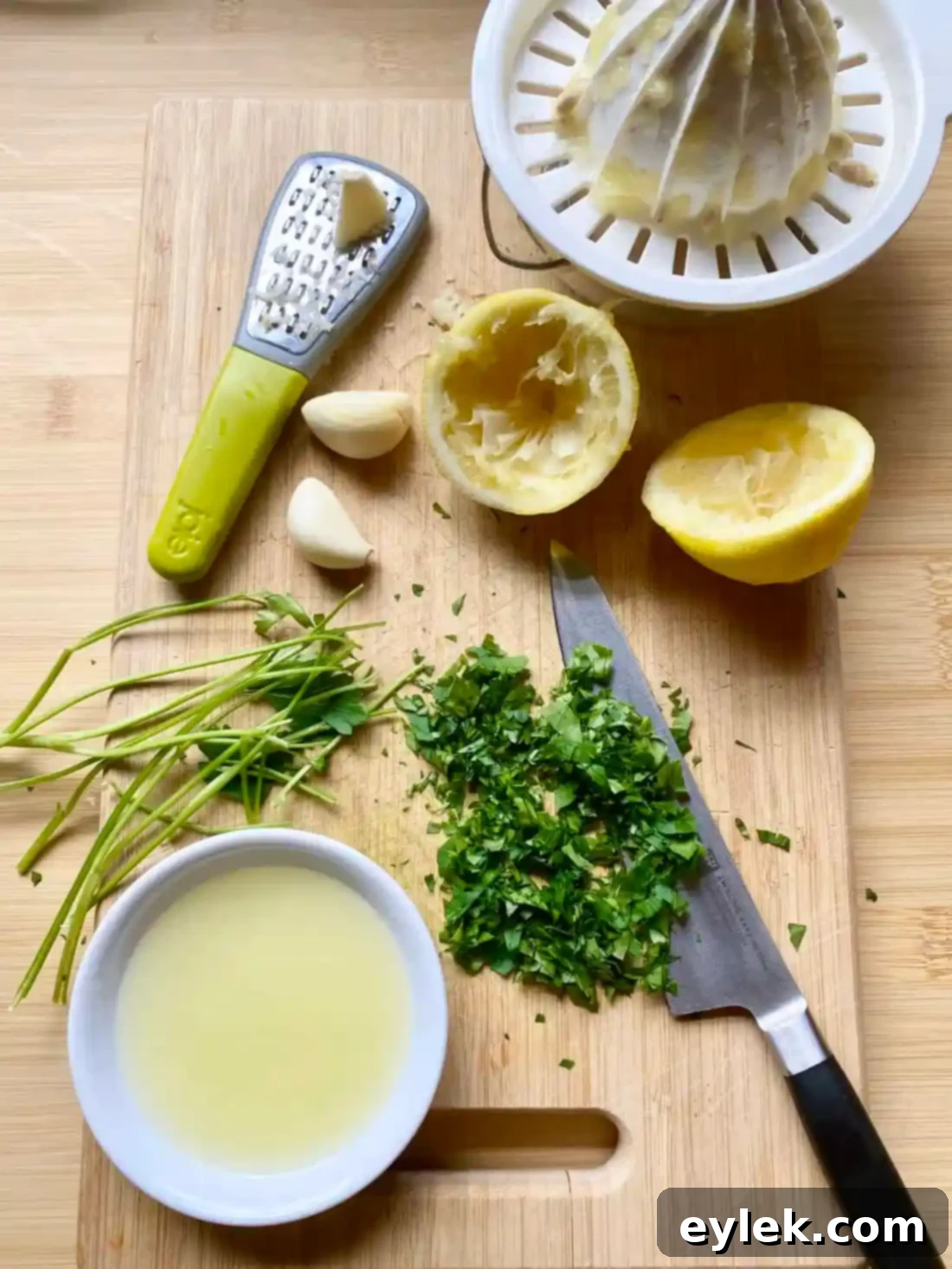 Cooking garlic for piccata sauce