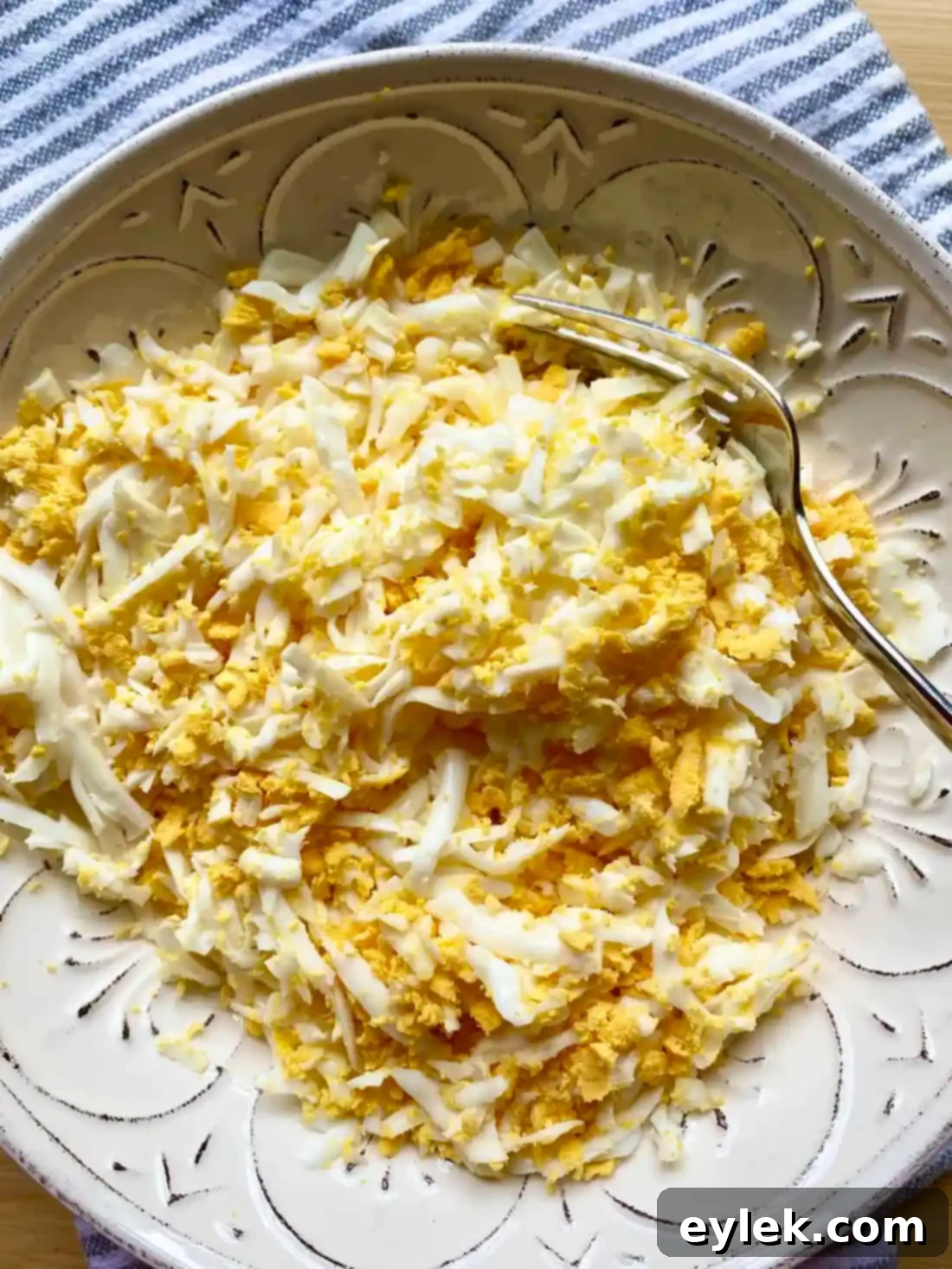 Easy Deviled Egg Dip - Prepping Ingredients
