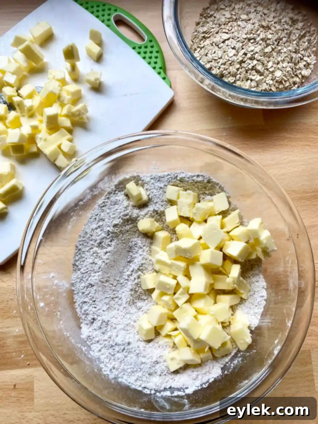 Adding butter to dry ingredients
