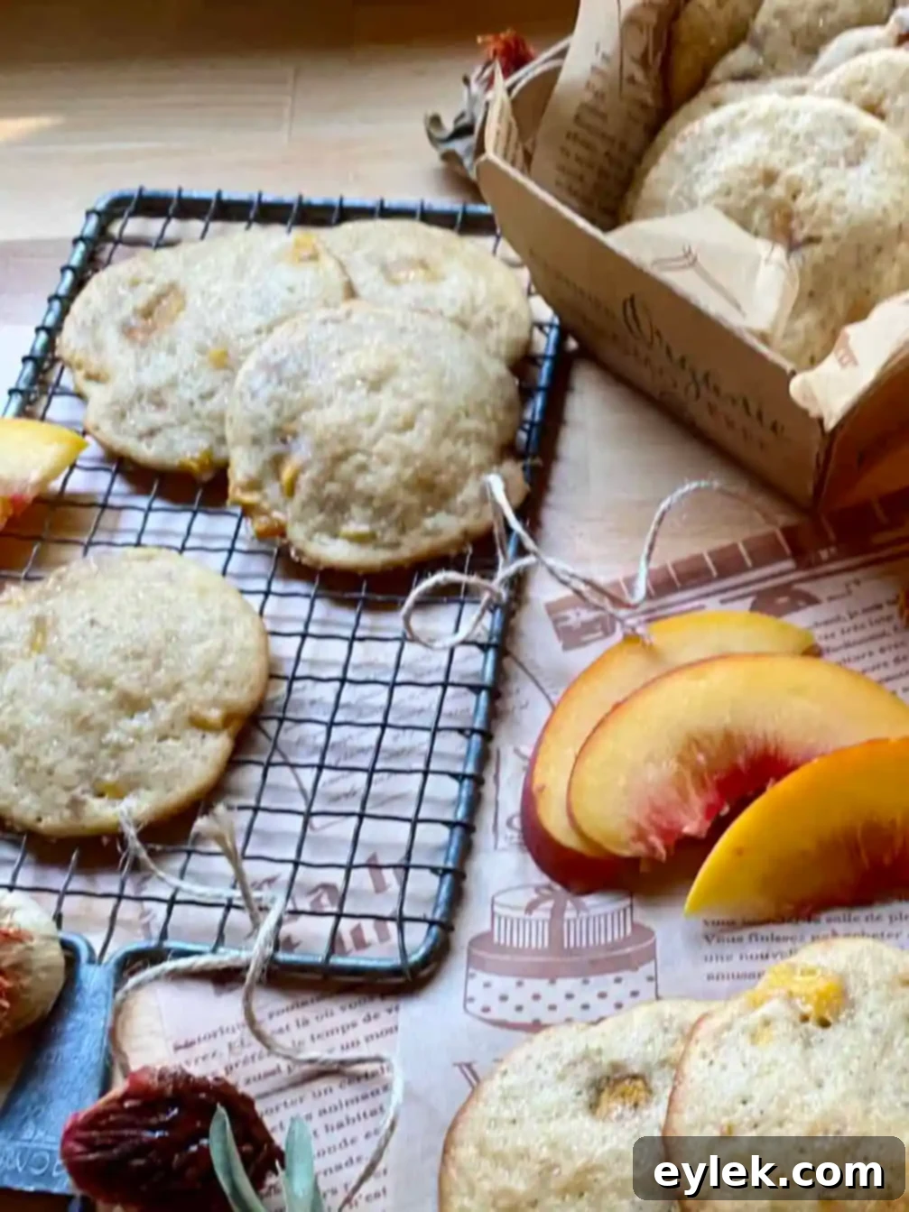 Cakey Peach Drop Cookies 14 Hand holding a peach cake drop cookie