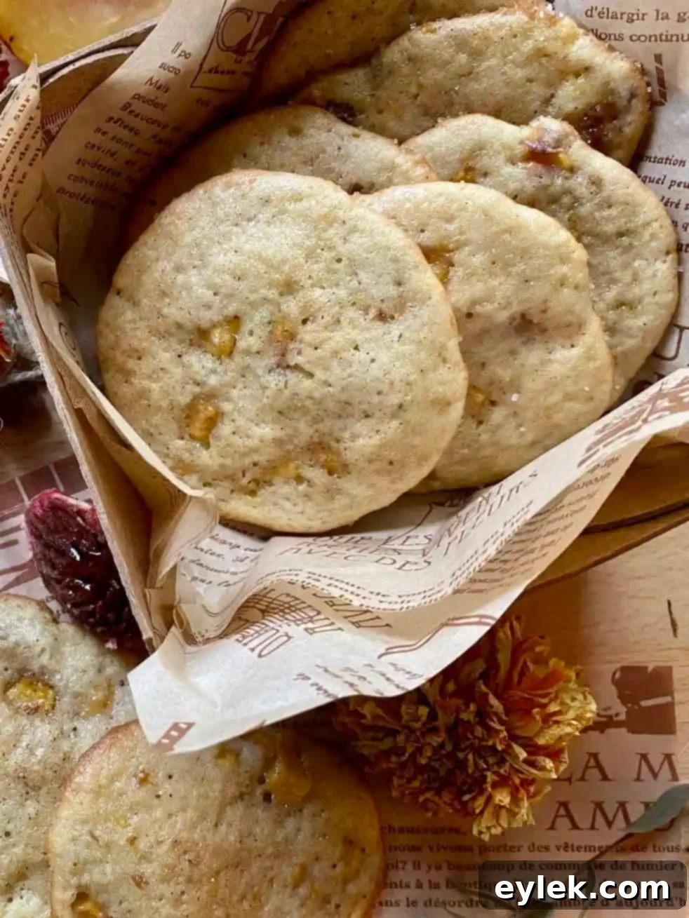 Cakey Peach Drop Cookies 17 Close-up of a peach cake drop cookie, showing its soft interior