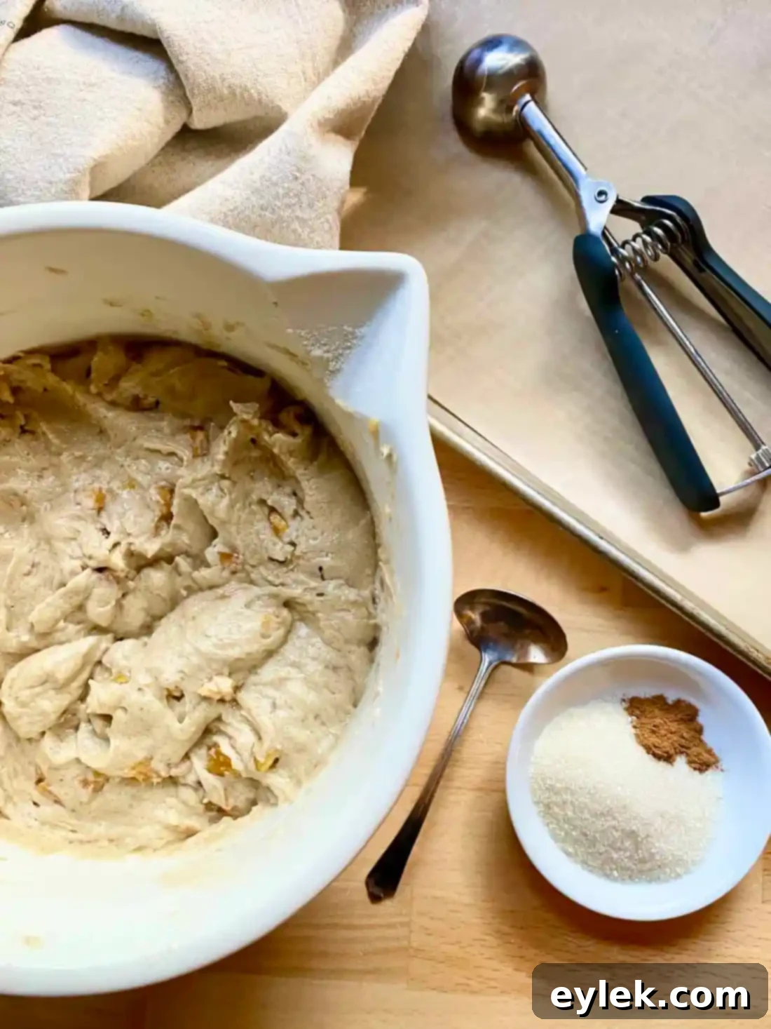 Cakey Peach Drop Cookies 10 Chilled cookie dough ready for scooping