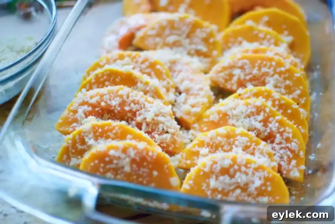 baked parmesan butternut squash gratin