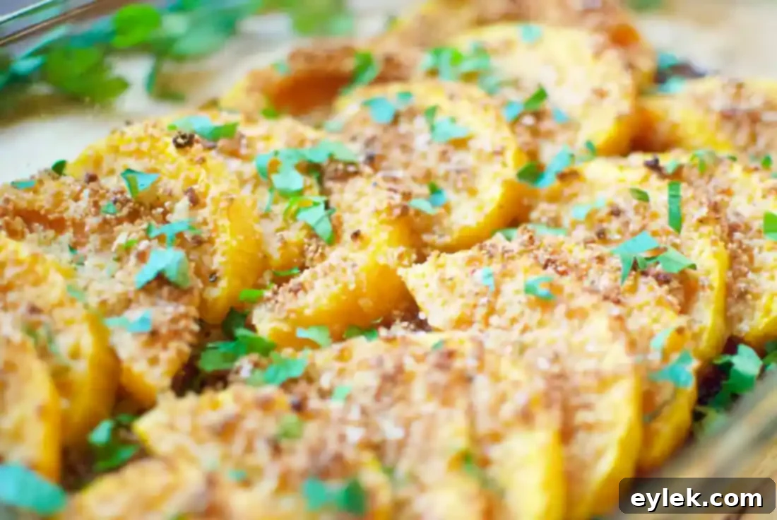 parmesan butternut squash gratin served