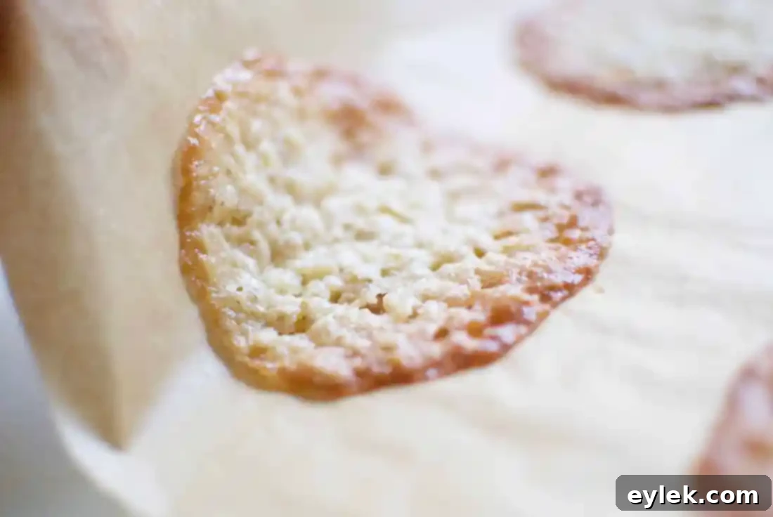 curled chocolate lace cookie