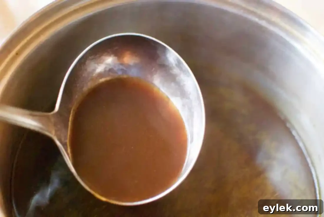 Finished umami broth in a jar