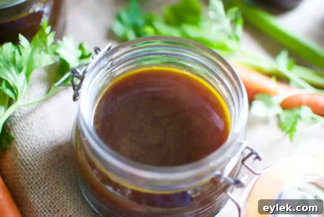 Umami broth in a glass