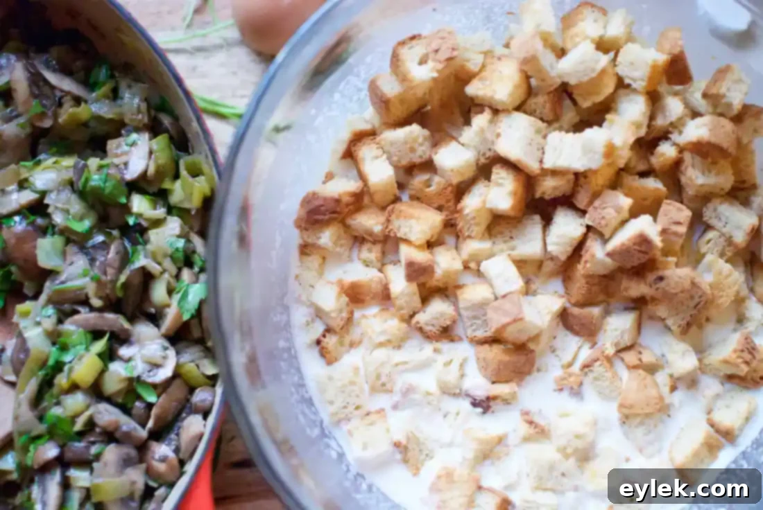 hands sprinkling cheese on bread pudding mixture