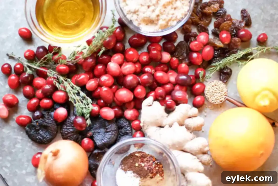gingered cranberry fig chutney