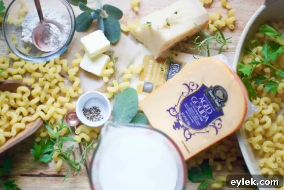 baked cavatappi & three cheeses - ingredients