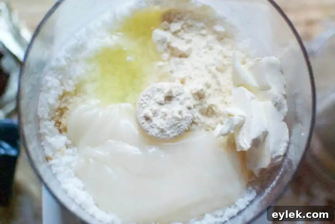 Macaroon batter in food processor