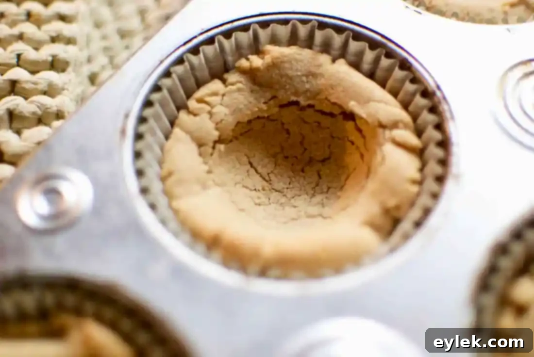 Peanut Butter & Nutella Buttercream Cups - Re-indenting the cookies