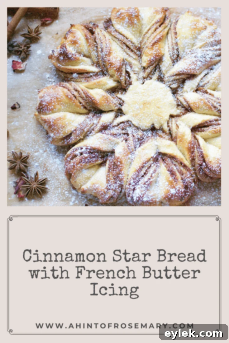 Cinnamon Star Bread with French Butter Icing in a festive setting