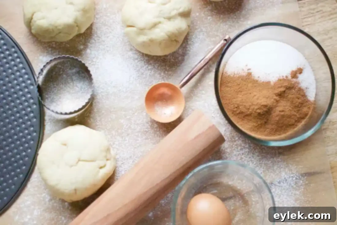 Rolling out dough for Cinnamon Star Bread