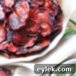 Crispy Baked Beet and Rosemary Chips 11 Baked Beet & Rosemary Chips recipe image