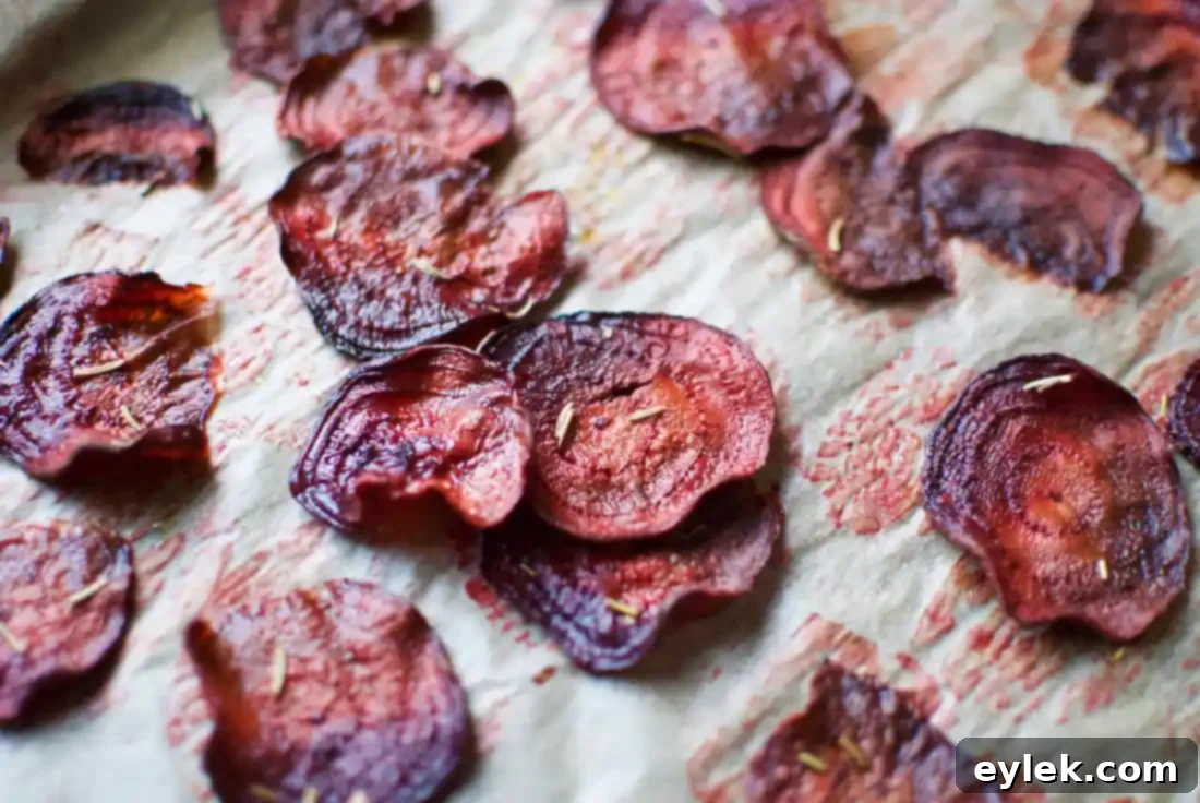 Beet slices tossed with olive oil, rosemary, and sea salt