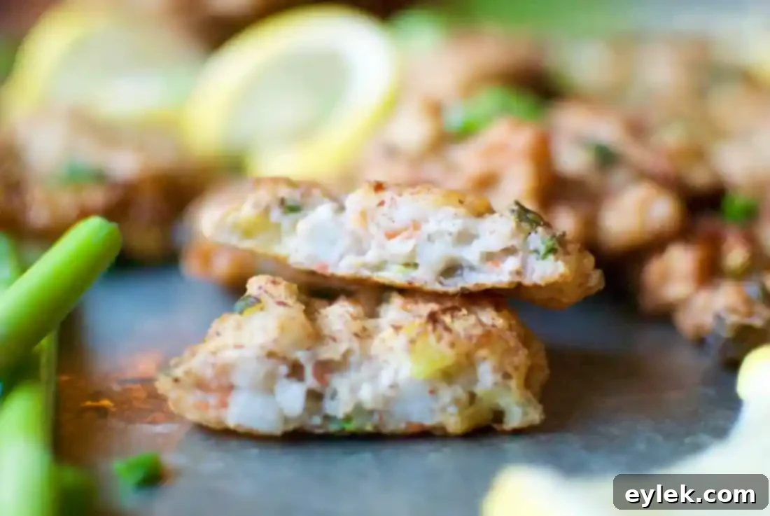 Close up of a shrimp and zucchini fritter