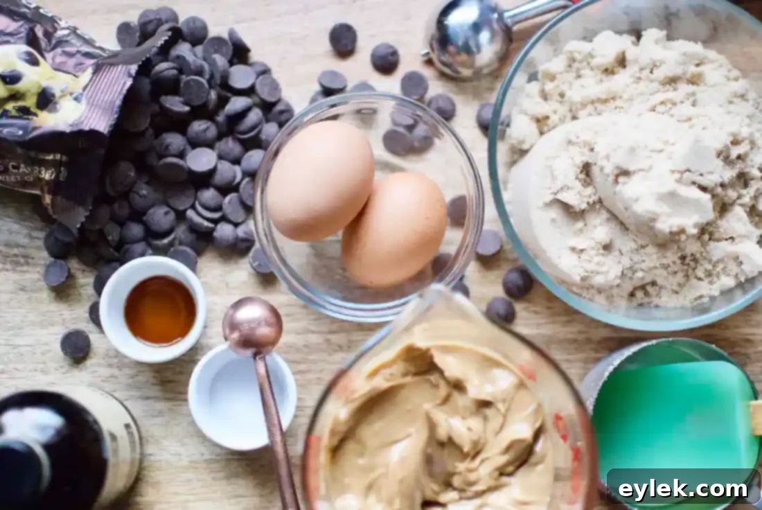 flourless peanut butter chocolate chip cookies