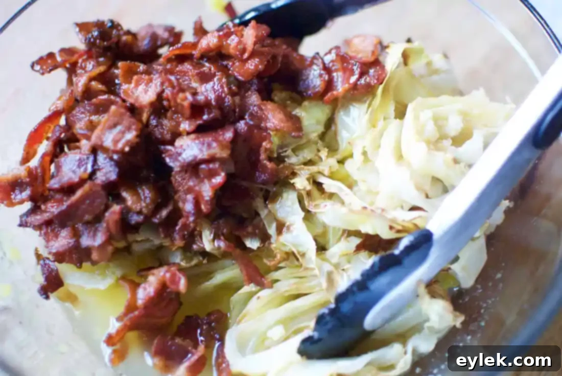 roasted cabbage & bacon carbonara