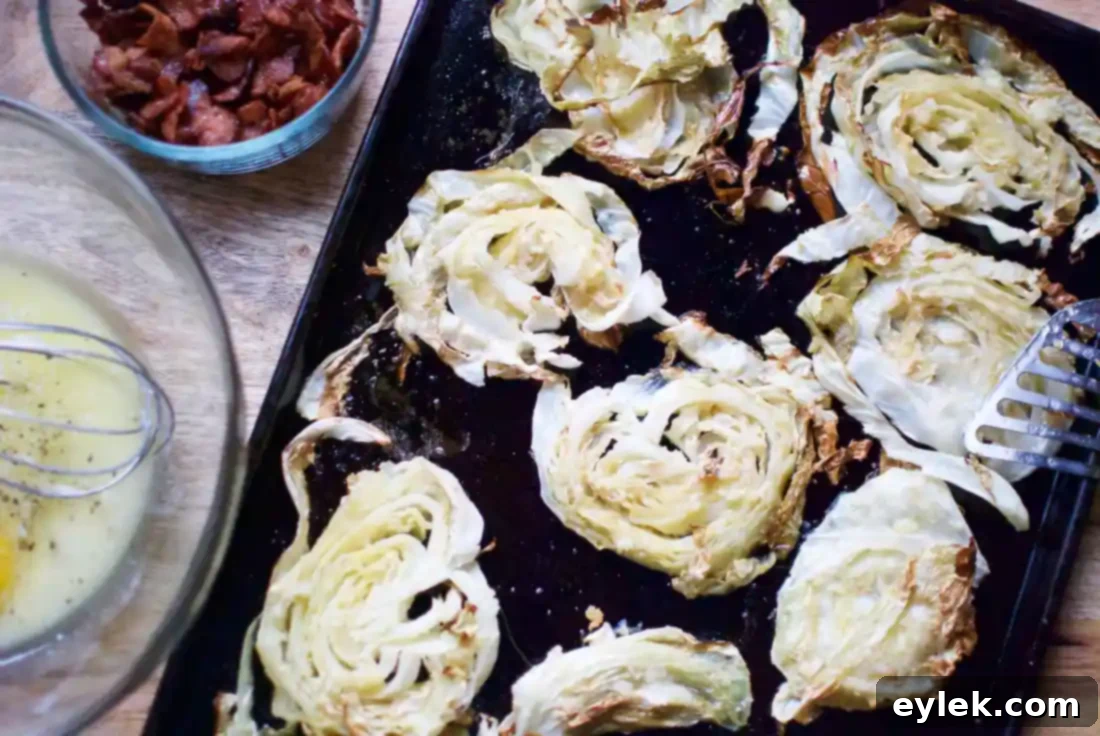 roasted cabbage & bacon carbonara