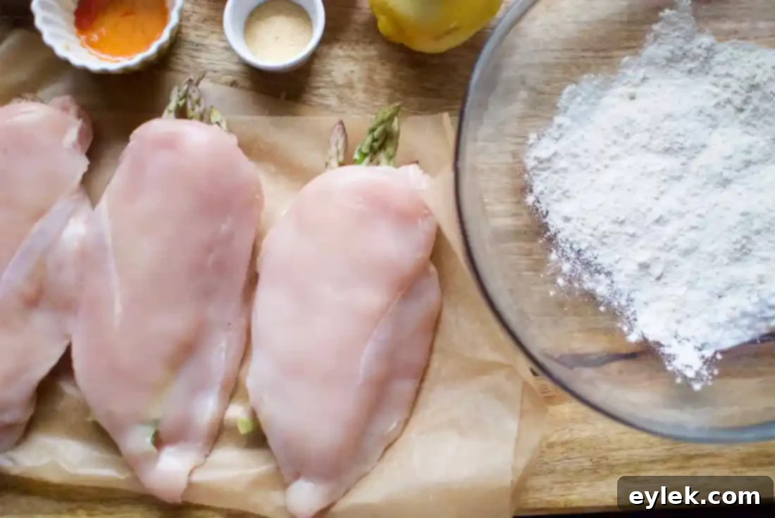 asparagus stuffed chicken with five spice sauce