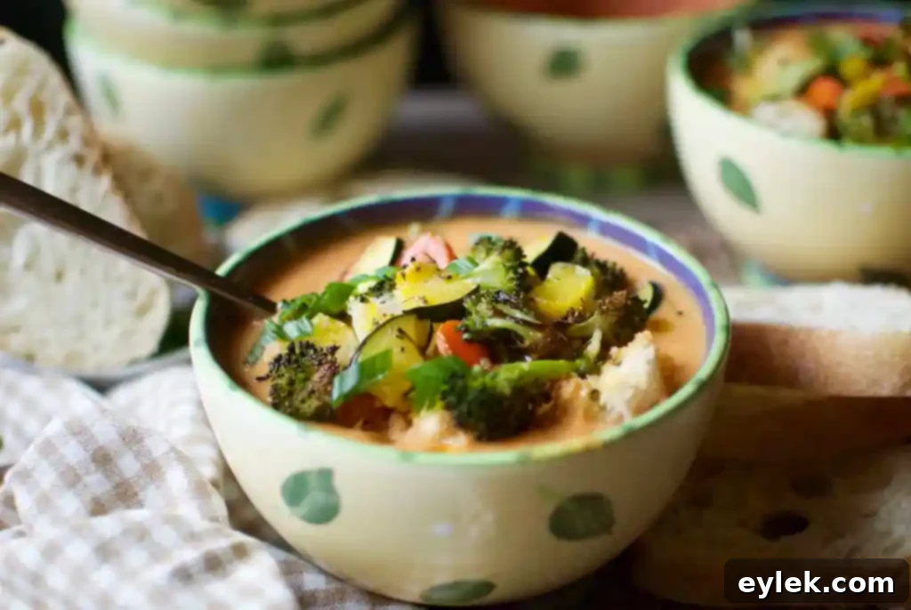 carrot ginger soup with roasted veggies