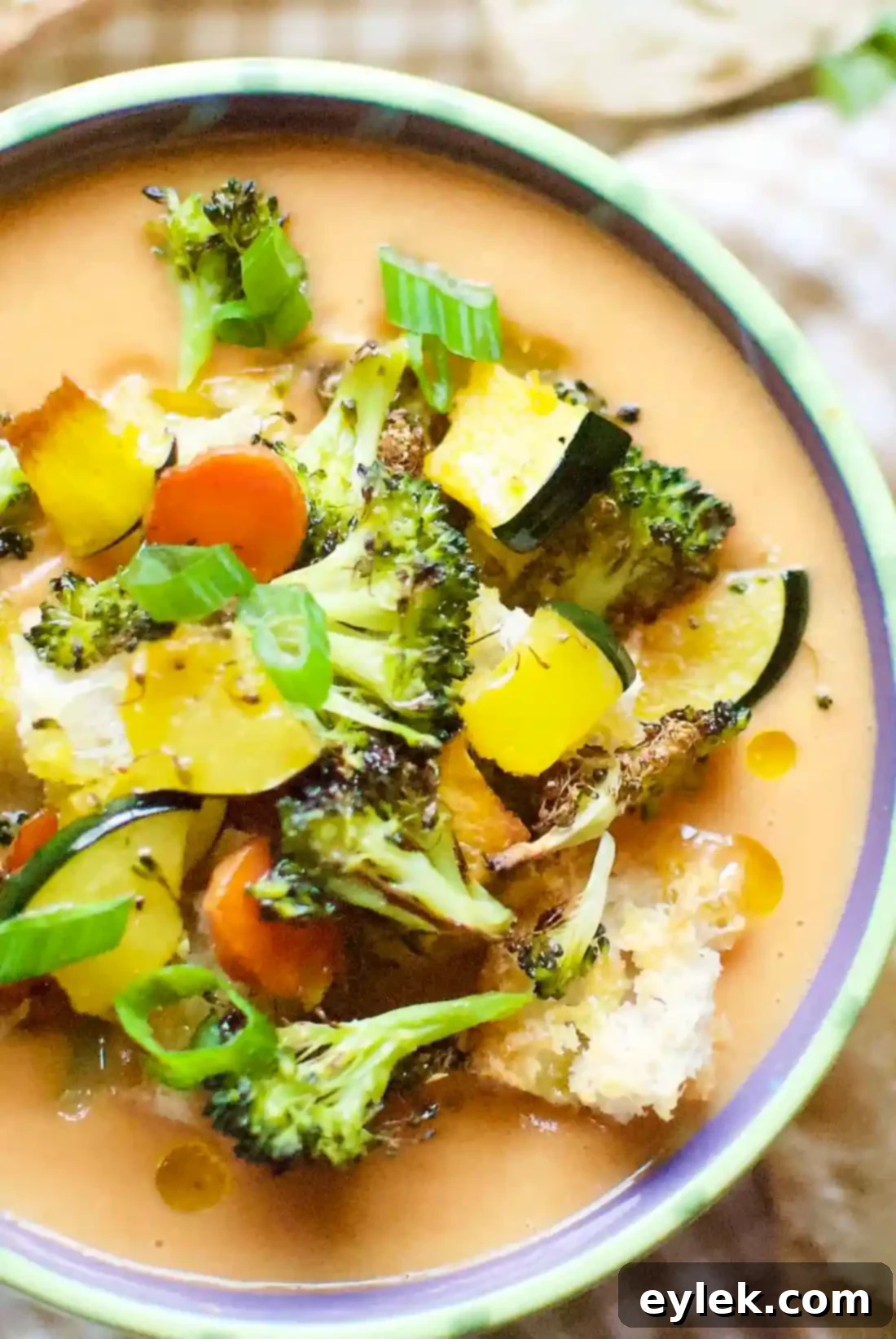 Carrot Ginger Soup with Roasted Vegetables