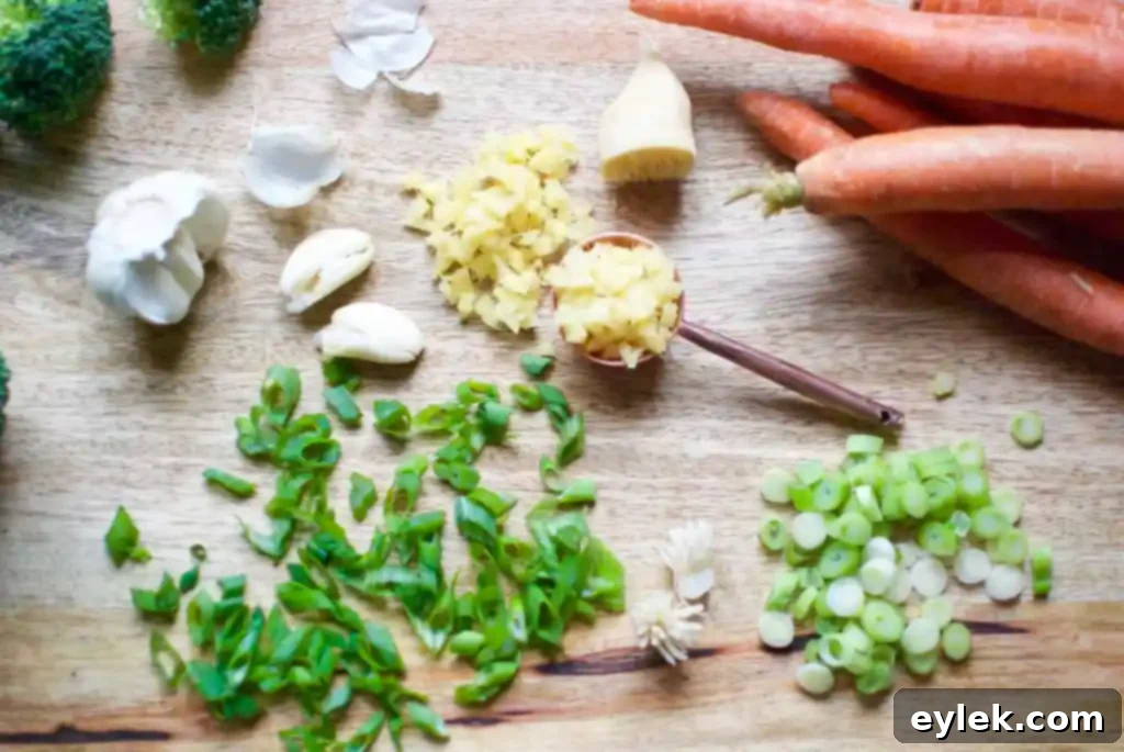 carrot ginger soup with roasted veggies