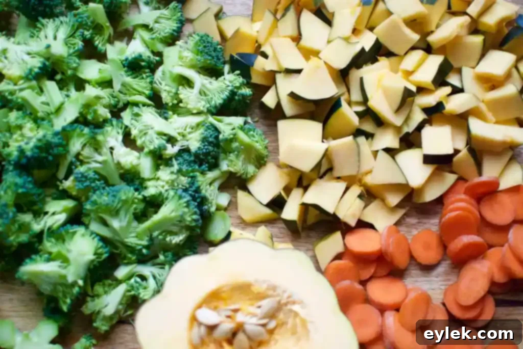 carrot ginger soup with roasted veggies