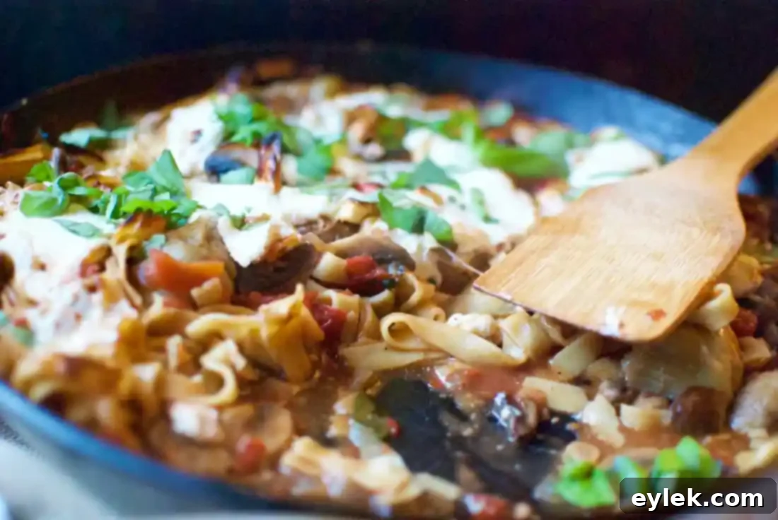 A bowl of fresh one-pan pasta, ready for a delicious meal