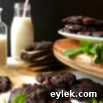 Freshly baked gluten-free mint double chocolate chip cookies