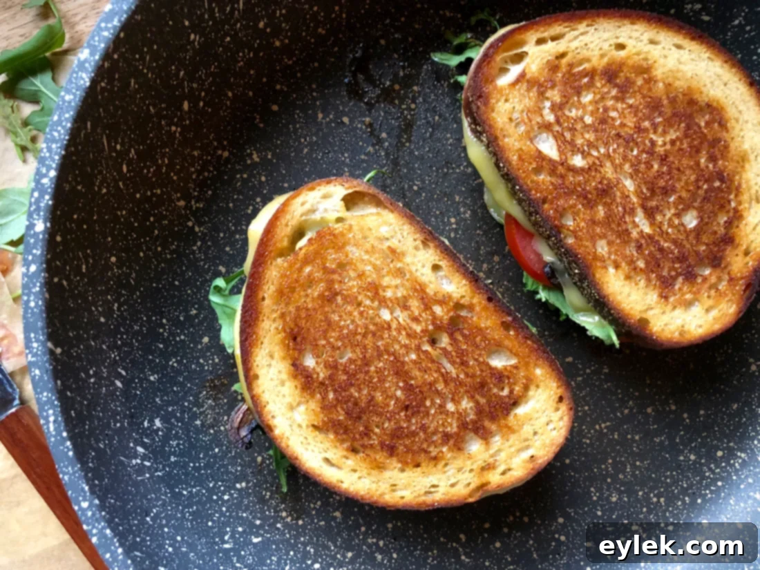 Golden brown grilled cheese sandwich on a plate
