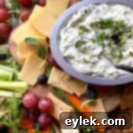 Creamy Lemon Dill Dip 9 Close-up of Creamy Herbed Dip with Lemon & Dill