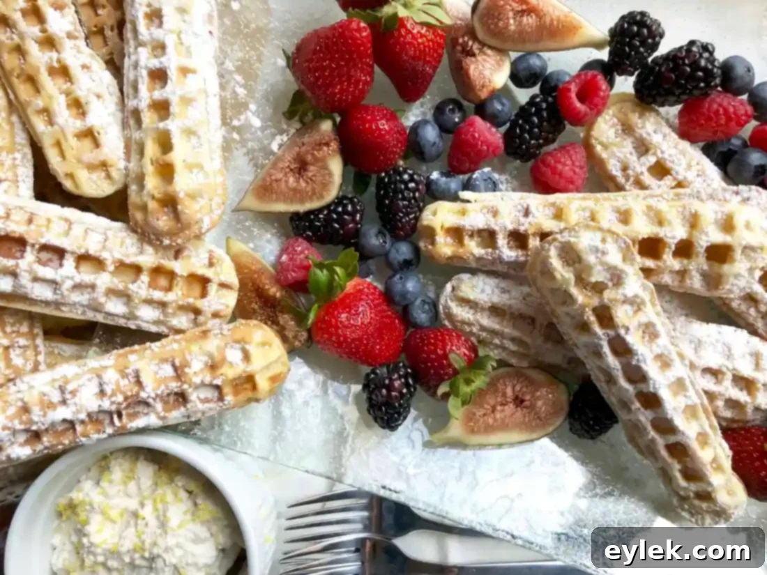 Chocolate chip waffle sticks with Nutella for dipping